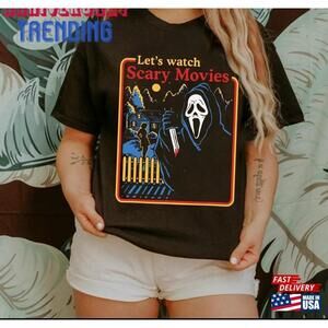 Lets Watch Scary Movies Shirt Ghostface Scream Ghost Face Tee Retro Tshirt